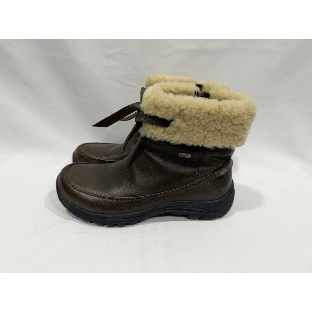 Ugg Australia Authentic Summit Brown Leather Boots Size 6 Cozy Cottagecore